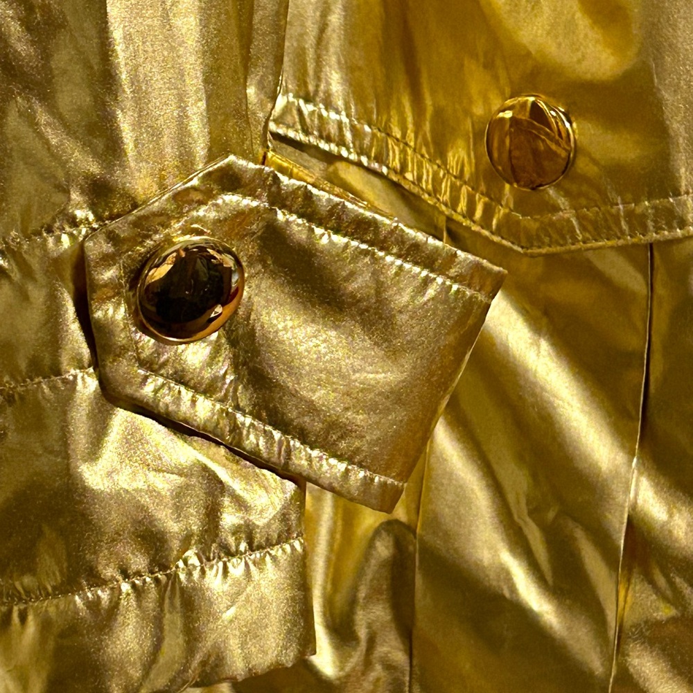 MICHAEL Michael Kors Metallic Gold Utility Jacket with detachable Hood - Picture 3 of 7